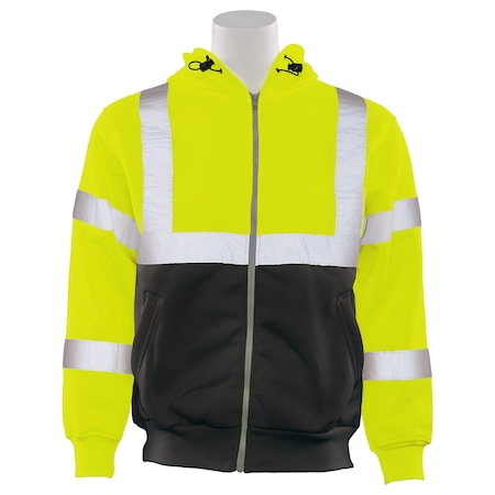 Deltaplus Sweatshirt, Hooded, Hi-Viz, Lime/Black, 6X 62992